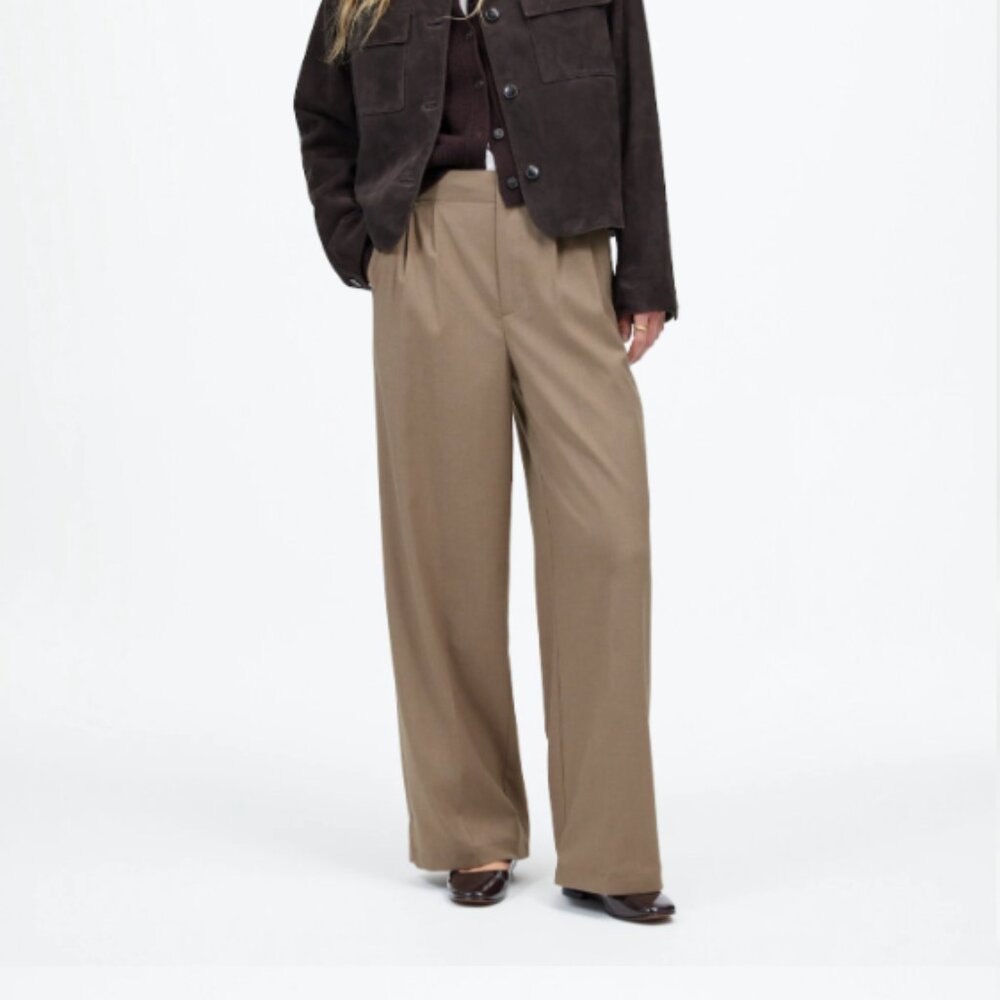 Madewell The Harlow Wide-Leg Trouser in Brushed Twill